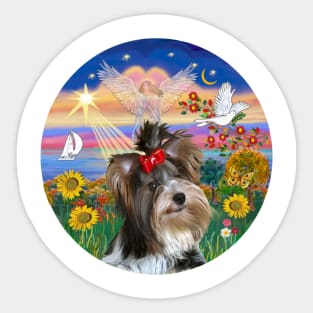 "Autumn Angel" with a Biewer Yorkshire Terrier Sticker